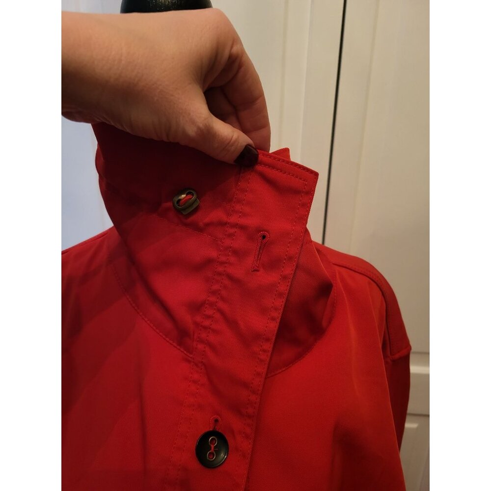 Ruby Rd Bright Coral Anorak Jacket 22 Drawstring Spring Lightweight Preppy - Picture 12 of 13